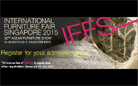 International Furniture Fair Singapore(IFFS)に出展します